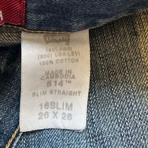 Levi's 514 Jeans Youth Boys 16 Slim 26" x 28"
Straight leg Denim 5-Pocket Zip - Picture 4 of 5